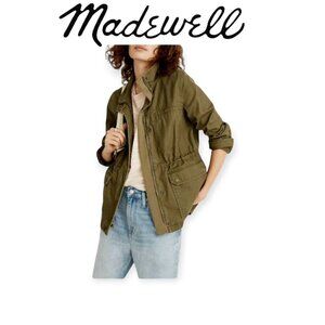 Madewell Army Olive Duck Cloth Utility Jacket Hooded Canvas XXS NWT Spring Ready